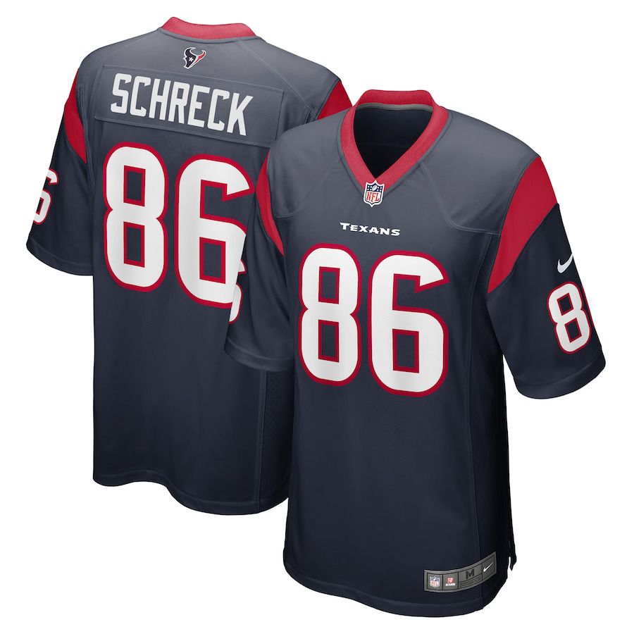 Men Houston Texans #86 Mason Schreck Nike Navy Game Player NFL Jersey